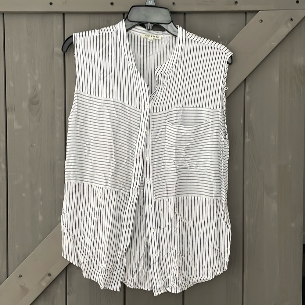 Sleeveless Striped Blouse